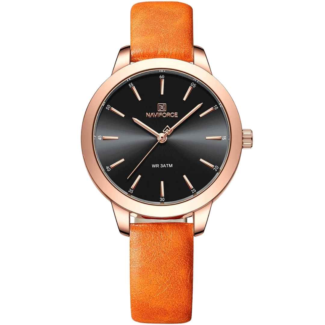 Naviforce NF 5024 Leather Strap Ladies Watch